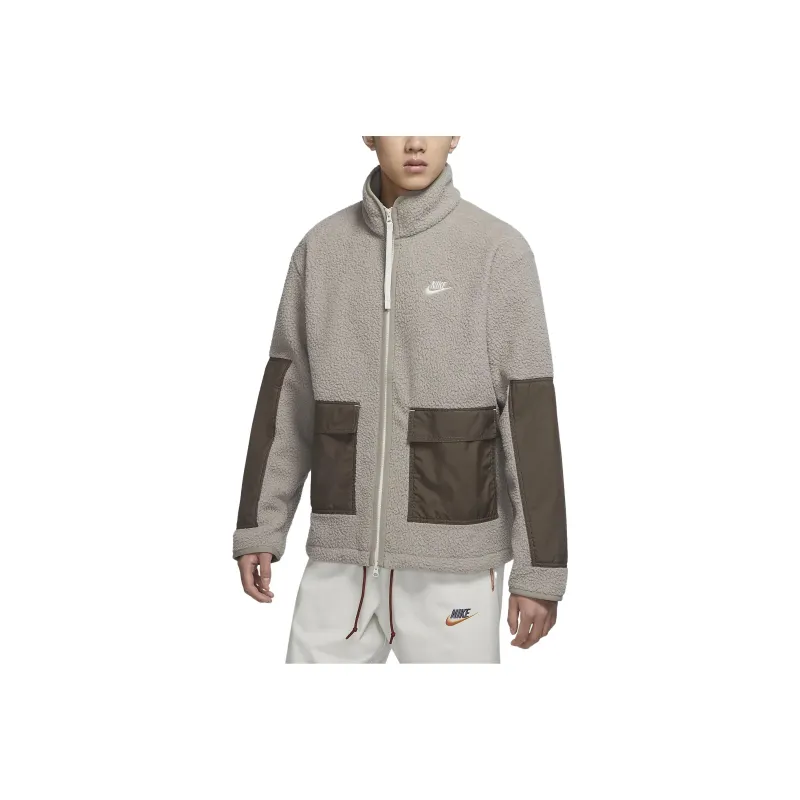 Nike Velvet Jackets Men Gray-0