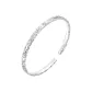 999 Fine Silver Crushed Ice Bangle (Natural Open Design)