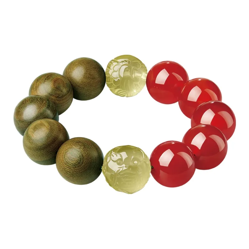 SGE Green Sandalwood Wooden Bracelets Men's-3