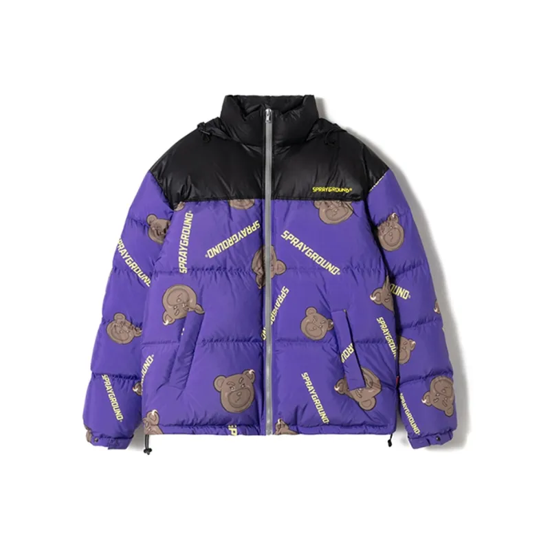 SPRAYGROUND Animal Pattern Stand Collar Loose Fit Thickened Down Jacket Unisex-18