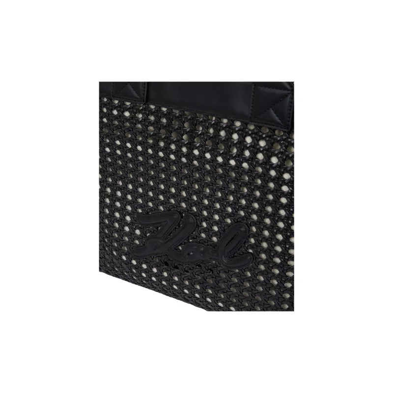 KARL LAGERFELD K/SKUARE Polyurethane Tote Bag, Shopping Bag, Handbag Medium Size Women's Black-3
