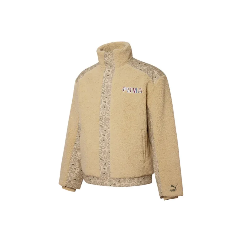 PUMA Velvet Jackets Men Khaki-0