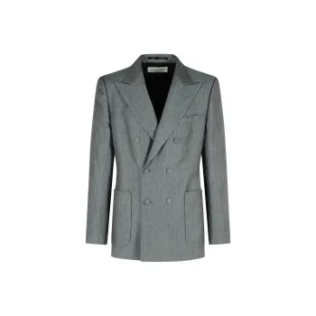 DRIES VAN NOTEN Double Breasted Striped Blazer