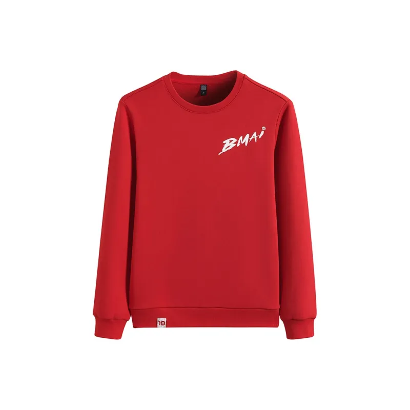 BMAI Sports Knitted Fabric Pullover Sweatshirt Men's Red-0