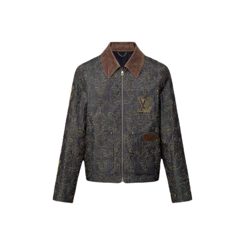 LOUIS VUITTON Embroidered Denim Workwear Jacket