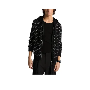 MICHAEL KORS Grommeted Wool Zip-Up Hoodie