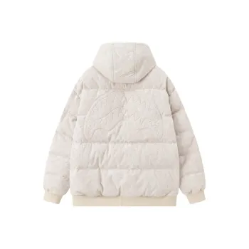 SPRAYGROUND Animal Pattern Hooded Loose Fit Down Jacket Unisex Ecru