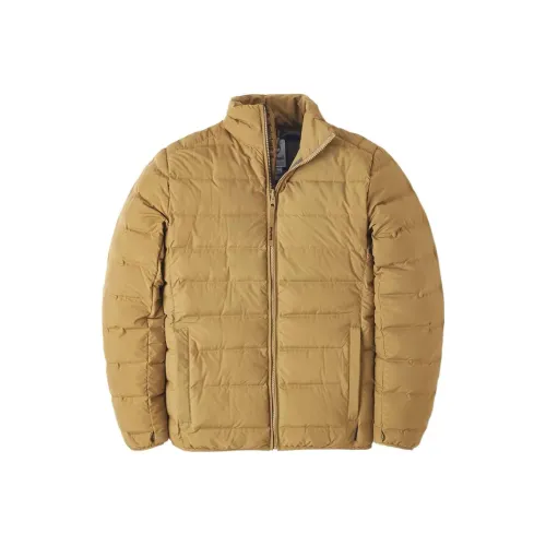 Timberland Solid Color Stand Collar Loose Fit Down Jacket Men's Wheat