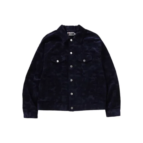 A BATHING APE Solid Camo Corduroy Trucker Jacket