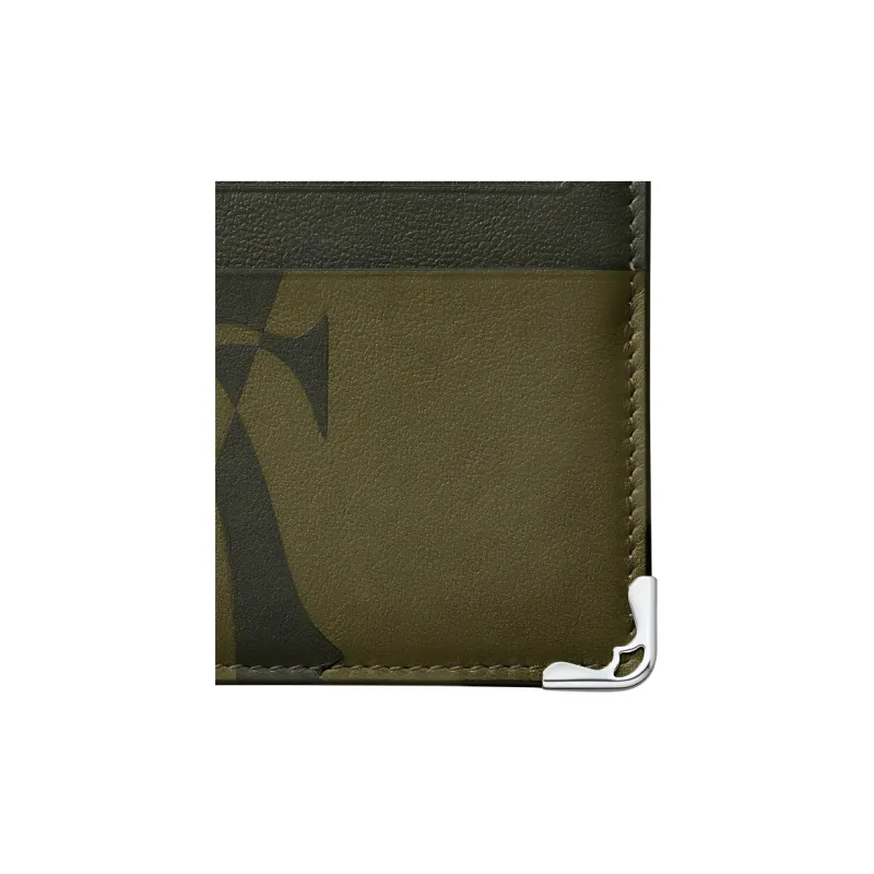CARTIER Must De Cartier Calfskin Card Clip Card Holder Women's Khaki-3