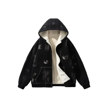 BEENTRILL Velvet feel Coat Unisex Washed Black