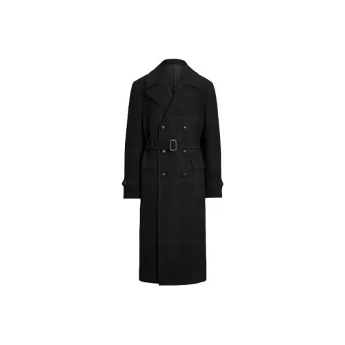 Polo Ralph Lauren Hand-Plaid Tweed Topcoat Coats Men's Black