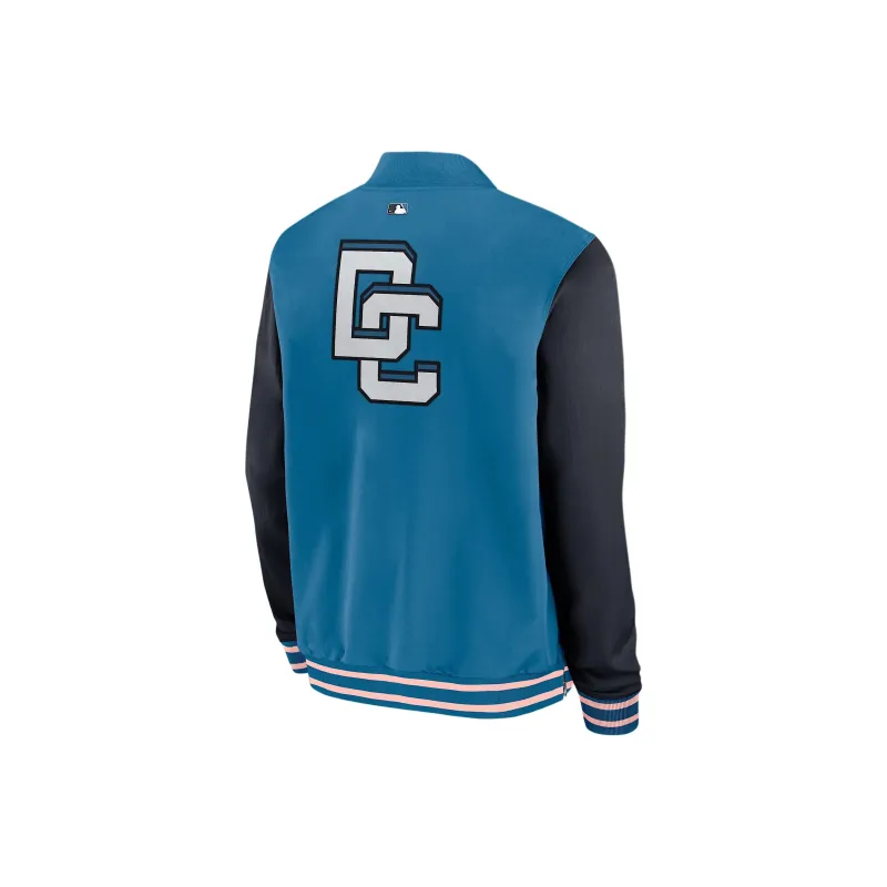 Nike Washington Nationals Authentic Collection City Connect Men's Nike Mlb Full Zip Bomber Jacket-1