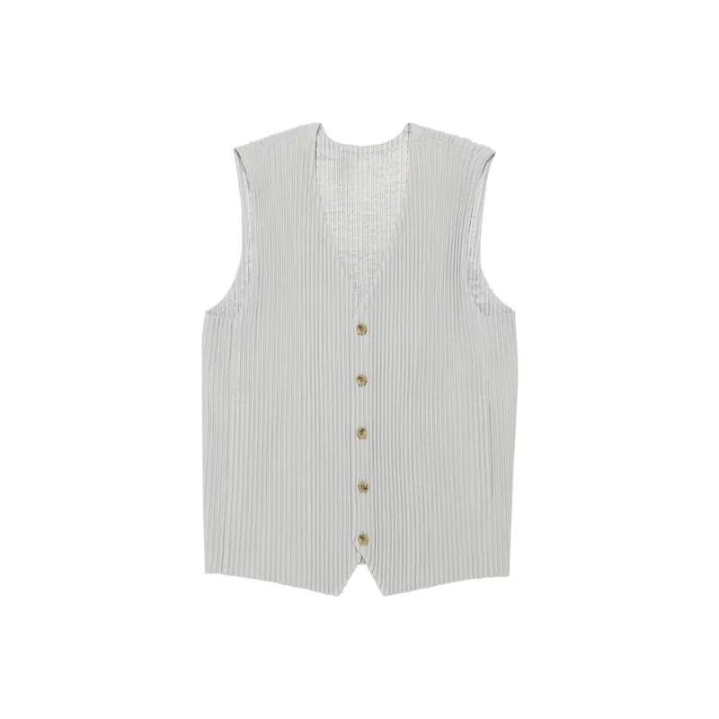 Homme Plissé Issey Miyake Pleated V neck Vest-0