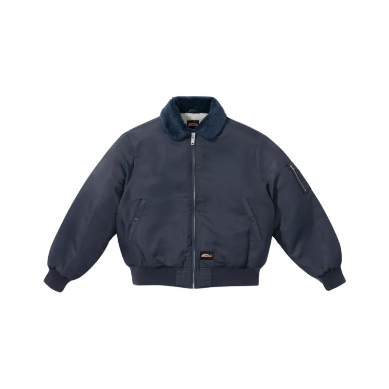 Supreme Dickies Fur Collar Bomber Jacket Green-3