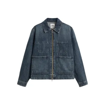 ZARA Denim Jackets Men Blue