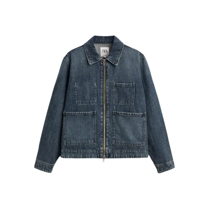 ZARA Denim Jackets Men Blue-0