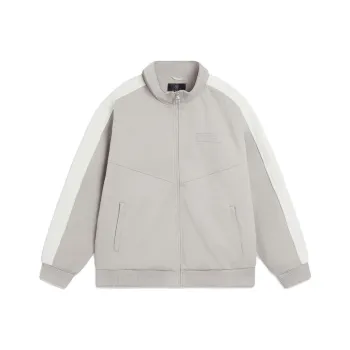 LiNing Jacket Men's Mixed Color Sichuan Stone Gray Beige White