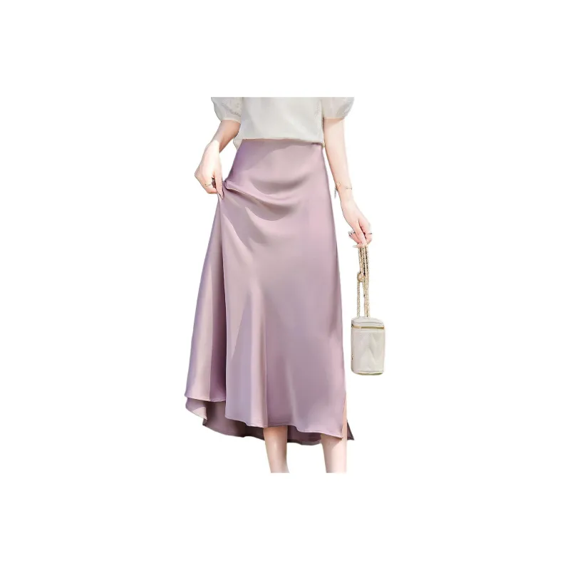 Like The Age Of Water Summer Short Sleeved Dress Regular Women's Purple-1