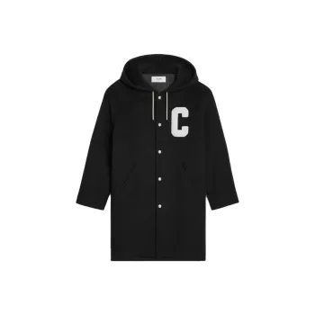 CELINE College Long Parka In Double face Wool