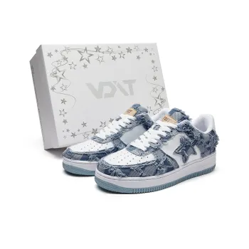 VOIT Anti Slip And Wear Resistant Height Increasing Low Top Skateboard Shoes Unisex Dark Blue White