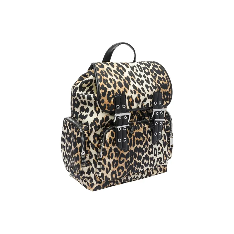 GANNI Nylon Backpack Women's Brown & Black-1