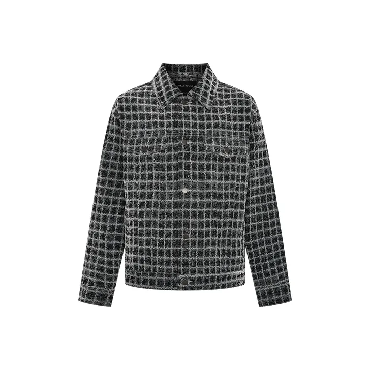URBAN REVIVO Denim Jacket Men's Dark Gray-0