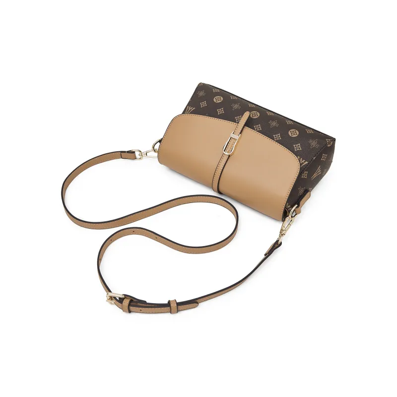 Old Man's Head Synthetic Leather Crossbody Bag Regular Women's Coffee-3