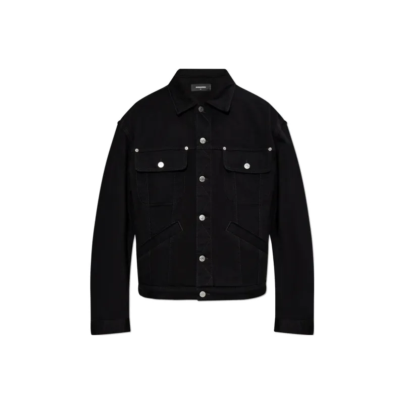 DSQUARED 2 Icon Logo Embossed Denim Jacket-0