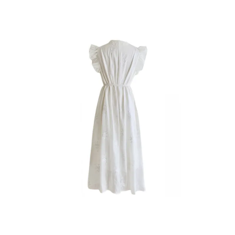AFGGD Short Sleeved Dress Women's White-1