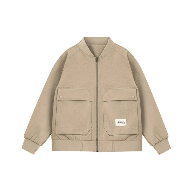 CAISEDI Jackets Coats Men's Apricot-0