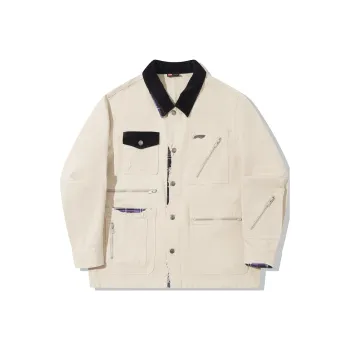 Pleasures X LiNing Jackets Men Oat Gray