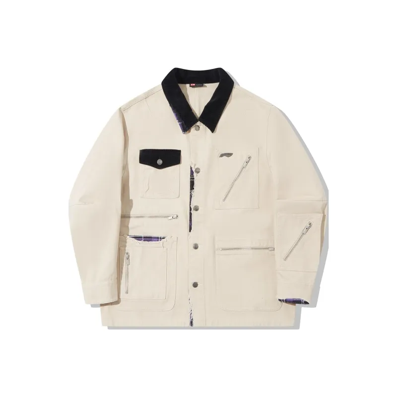 Pleasures X LiNing Jackets Men Oat Gray-0