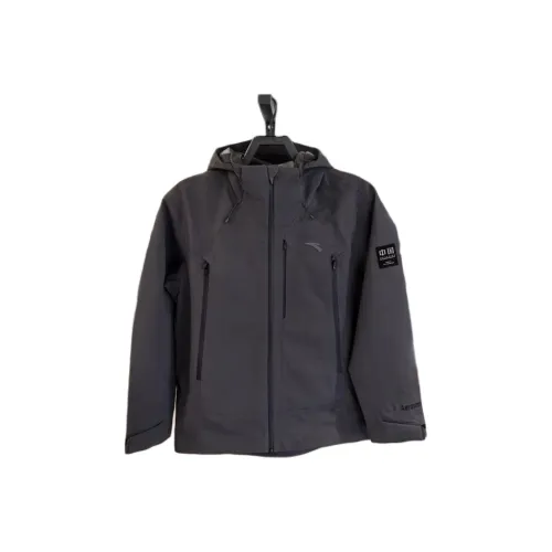 Anta Variety Training Collection Waterproof Breathable Warm And Quick Dry Windbreaker Jacket Men Smoke Black Gray