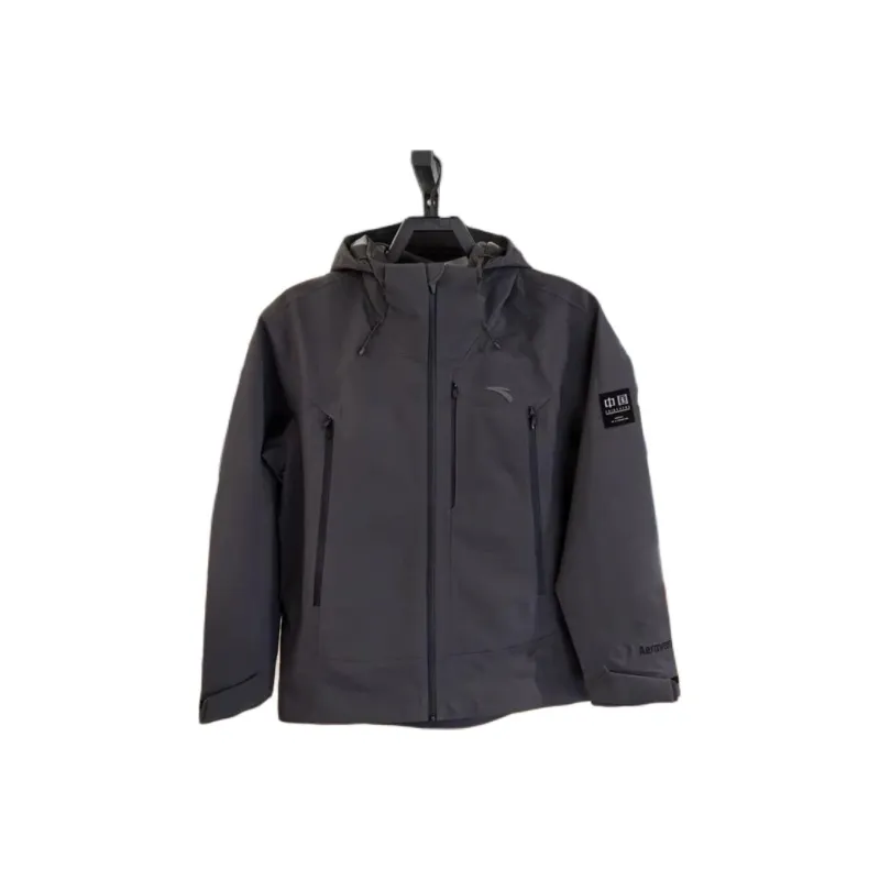 Anta Variety Training Collection Waterproof Breathable Warm And Quick Dry Windbreaker Jacket Men Smoke Black Gray-0