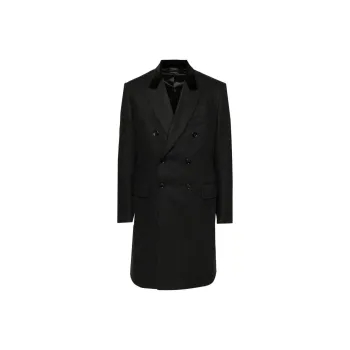 TOM FORD Double Breasted Velvet Detailed Coat