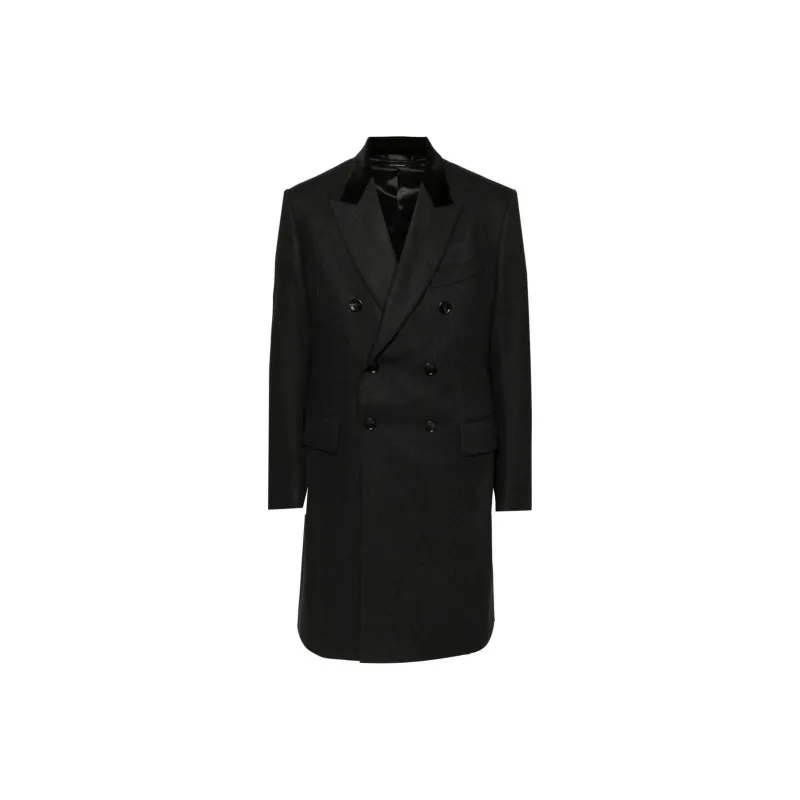TOM FORD Double Breasted Velvet Detailed Coat-0