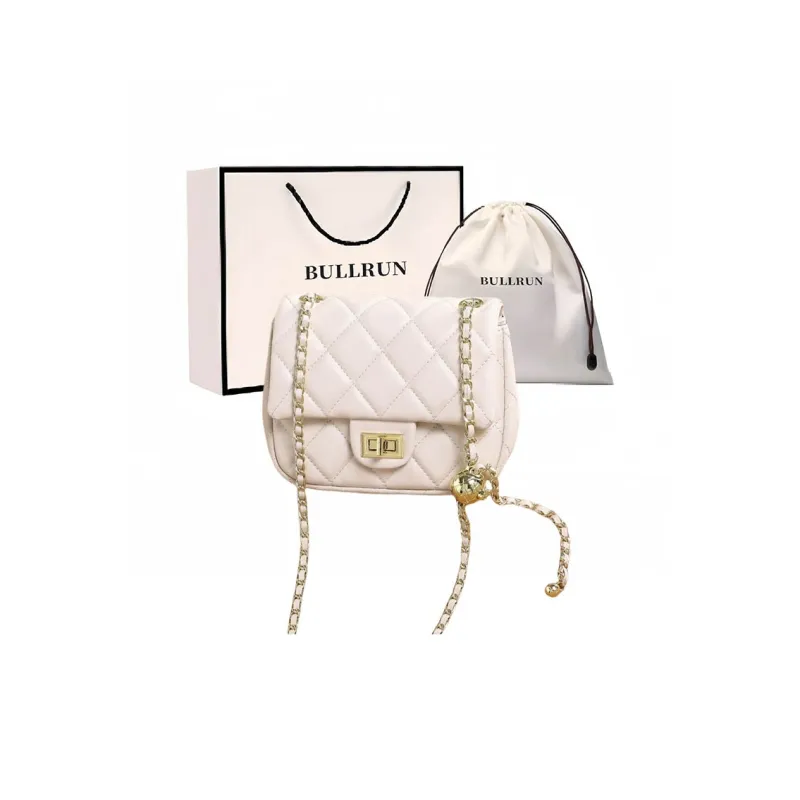 Bullrun Synthetic Leather Shoulder Bag Women's Black/Ecru-2