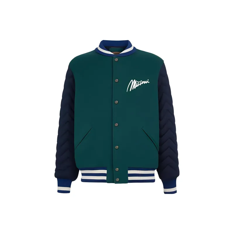 MISSONI Logo Embroidered Snapped Bomber Jacket-0