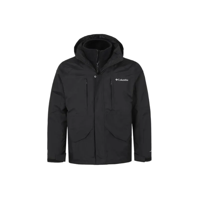 Columbia Urban Living/Travel/Commuting Water-Resistant Windproof Wear-Resistant Warm Windbreaker Jacket Men's Black-0