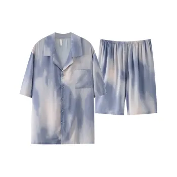 XIAFENYAN Pajama Set Unisex Apricot Blue