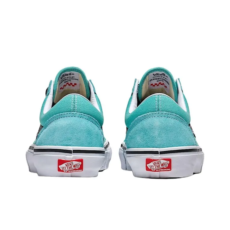 Vans Old Skool Anti Slip Wear Resistant Low Top Skateboard Shoes Women's Blue Black-2