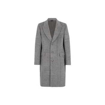 FENDI Coats Men Gray