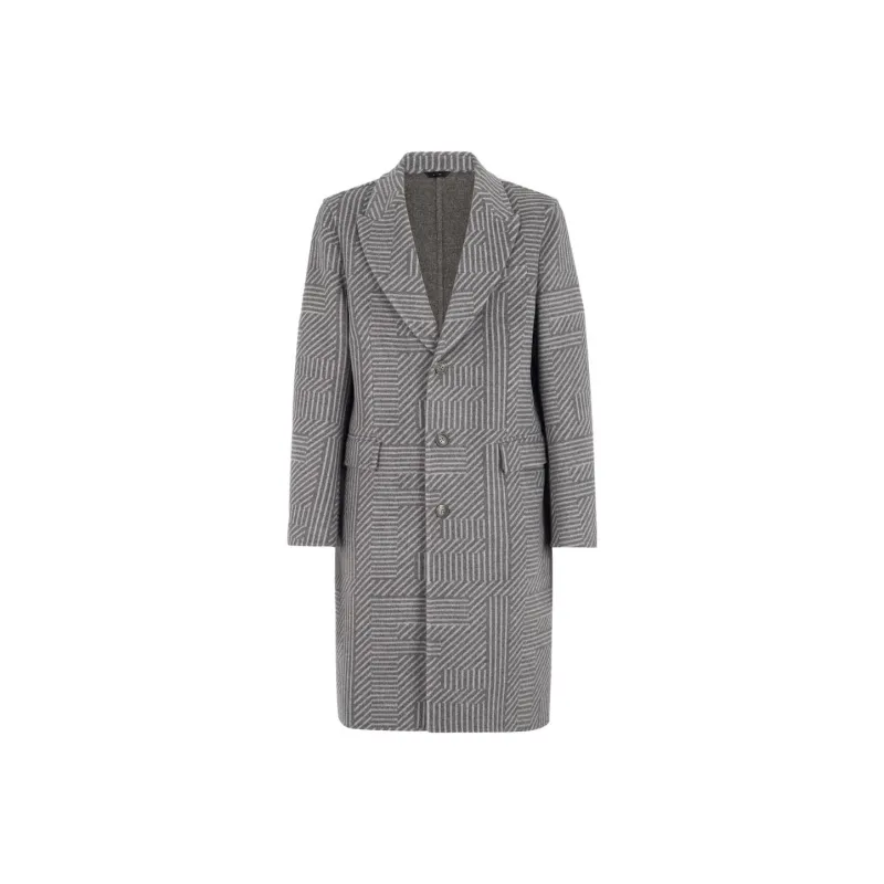 FENDI Coats Men Gray-0