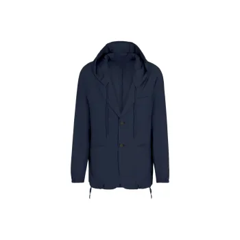 EMPORIO ARMANI Single breasted Hooded Blazer In Stretch Nylon