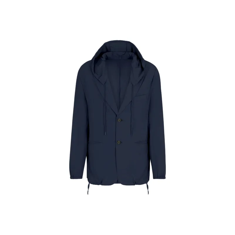 EMPORIO ARMANI Single breasted Hooded Blazer In Stretch Nylon-0