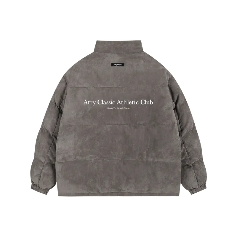 Atry Suede Vintage Casual Puffer Jacket Unisex-0
