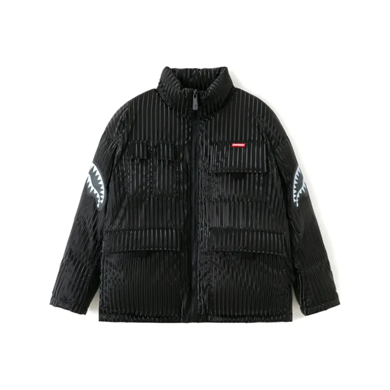 SPRAYGROUND Stripes Stand Collar Loose Fit Thickened Down Jacket Unisex-6