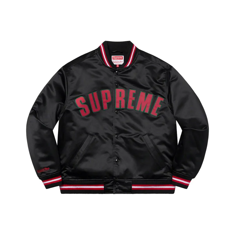 Supreme Mitchell & Ness Satin Varsity Jacket-5