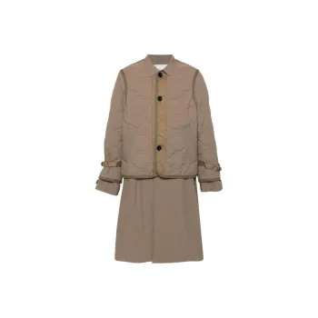 Sacai Layered Effect Quilted Coat
